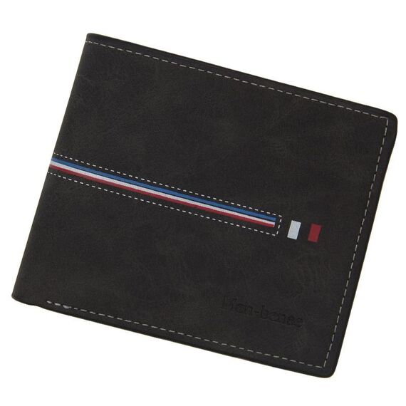Minbense breve portafoglio moda casual casual da uomo (nero)