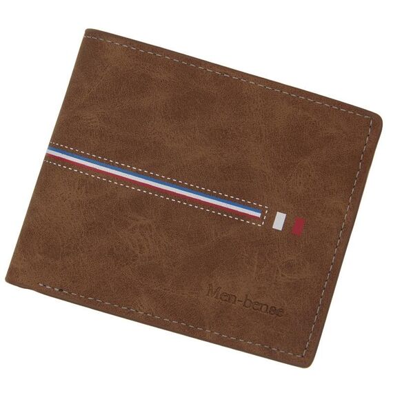 Minbense breve portafoglio moda casual casual da uomo (marrone chiaro)
