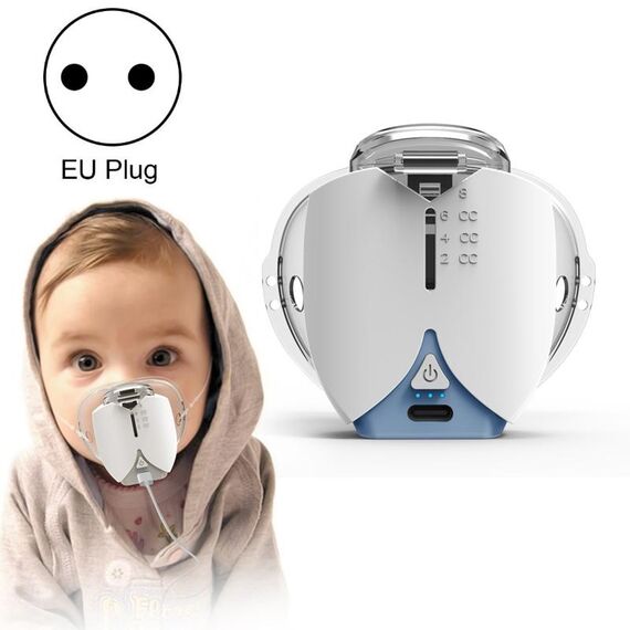 Nebulizzatore micro-maglia indossabile a mani libere per adulti e bambini, Stile: con spina UE (Blu bianco blu)