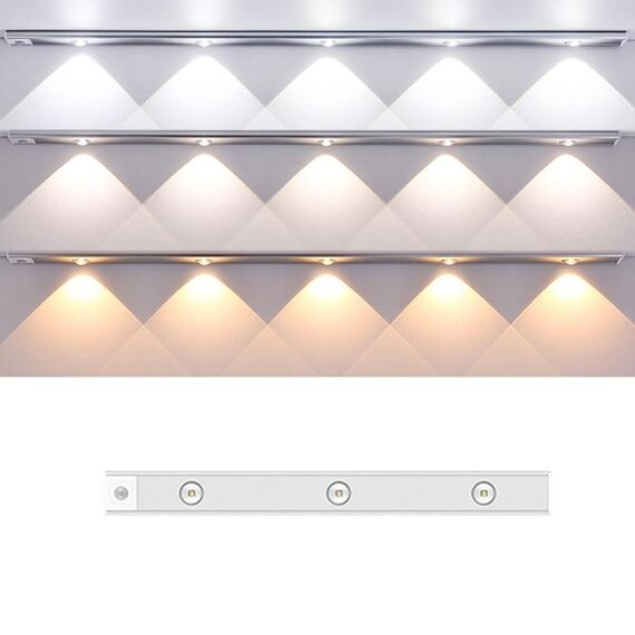 Barra luminosa per il sensore del corpo umano a led ultra-sottile, lunghezza: 40 cm (Space Silver)