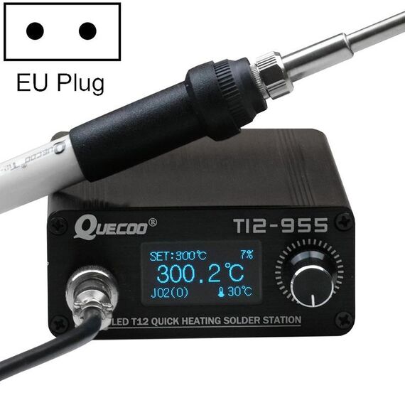 Ironio a temperatura costante a schermo da 1,3 pollici a Quecoo, set: Plug UE (955+M8)