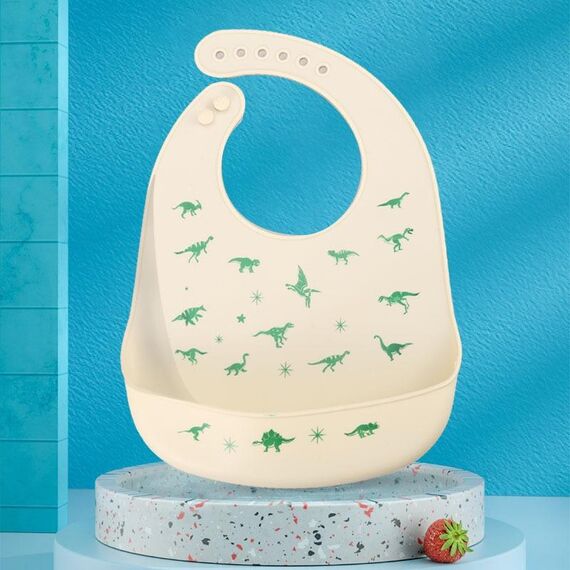 Spray per bambini spray impermeabile in silicone bavaga asciugamano di saliva ultra-sottile, modello: mondo dei dinosauri