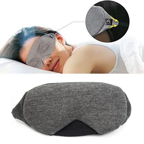 Maschera per occhi per dormire traspirante regolabile con naso metallico (nero)