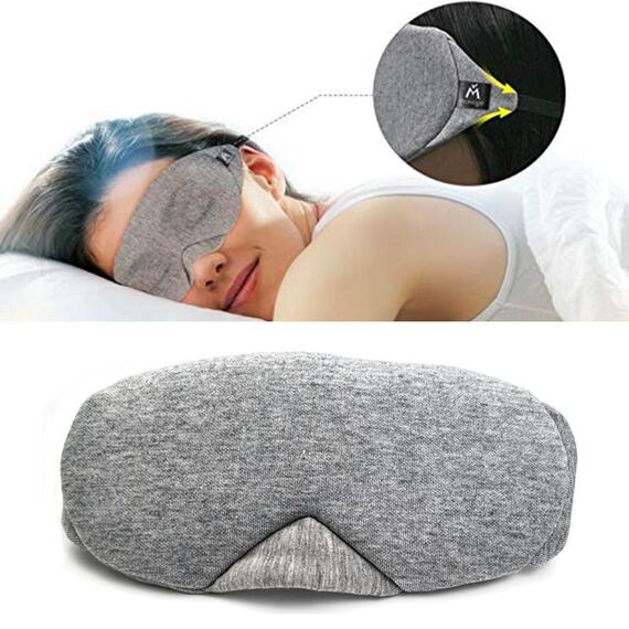 Maschera per occhi per dormire traspirante regolabile con naso metallico (grigio)