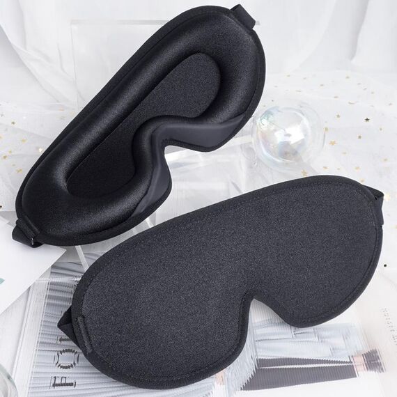 Maschera per gli occhi ombreggiante per il sonno vuota traspirante tridimensionale, specifica: nera