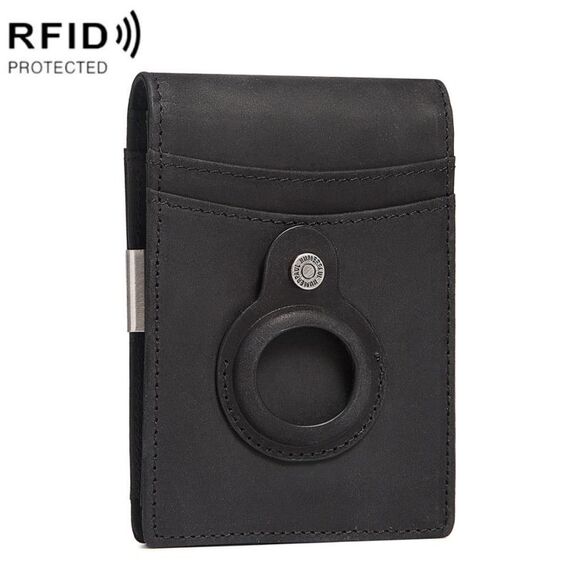 HUMERPAUL BP993 Borsa porta carte tascabile antifurto RFID adatta per AirTag (nero)