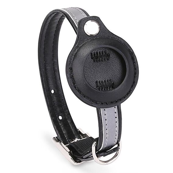 Per collare in PU per animali domestici con copertura protettiva Airtag Tracker, specifica: S (nero)
