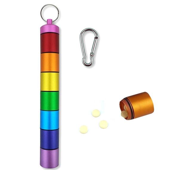 M003 Portapillole in metallo in lega di alluminio sigillato impermeabile 7 giorni (colorato)