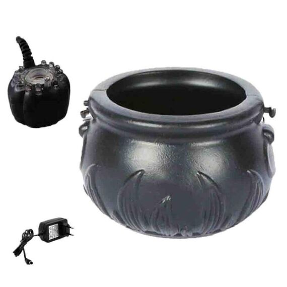Disposizione della scena del fumatore della zucca del barilotto della strega di Halloween (barile della fiamma della spina europea)
