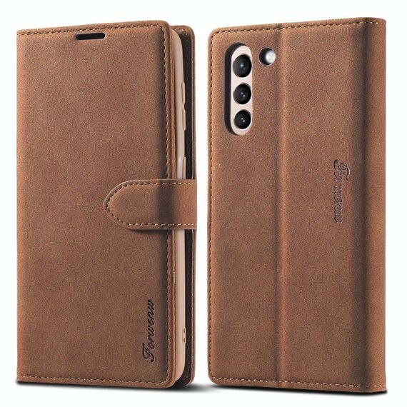 Per Samsung Galaxy S22 5G Forwenw serie F1 Matte Forte custodia in pelle magnetismo (marrone)