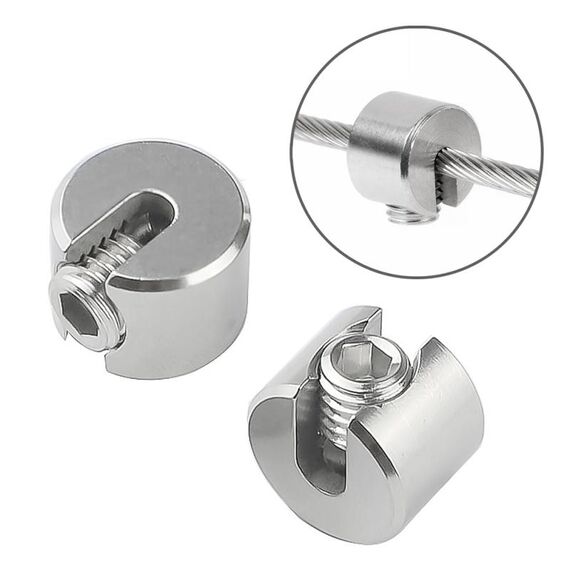 Clip fissa per fune metallica da giardino in acciaio inox 316 M8x4 2 pezzi