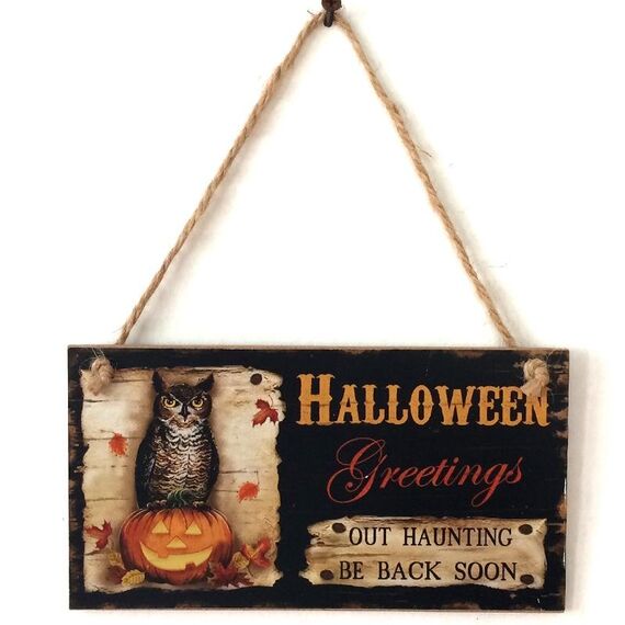 2 PCS Halloween Ghost Festival Artigianato in legno Elenco decorazioni regalo Hanging Board (JM00580)