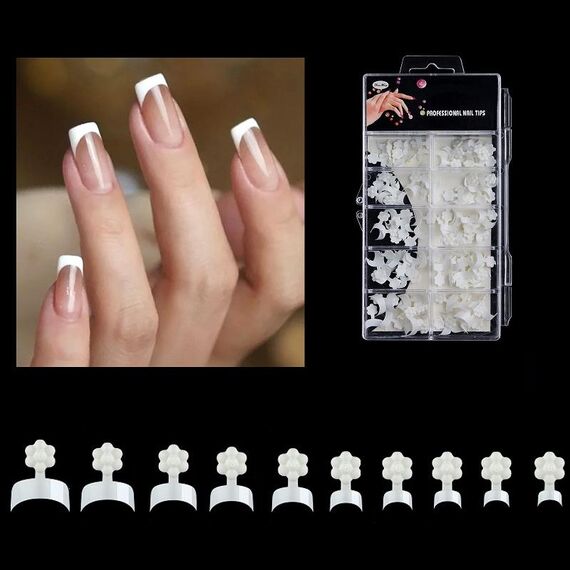 100 pz/scatola Plum Blossom Crescent Art Nail Extension Nail Plate