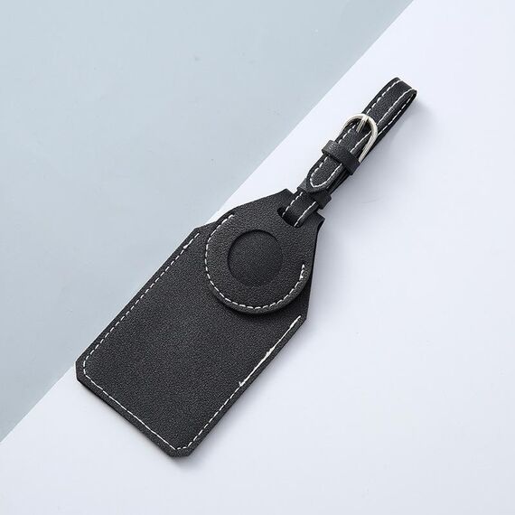 Cover per tag bagagli anti-smarrimento in PU per AirTag (nero)