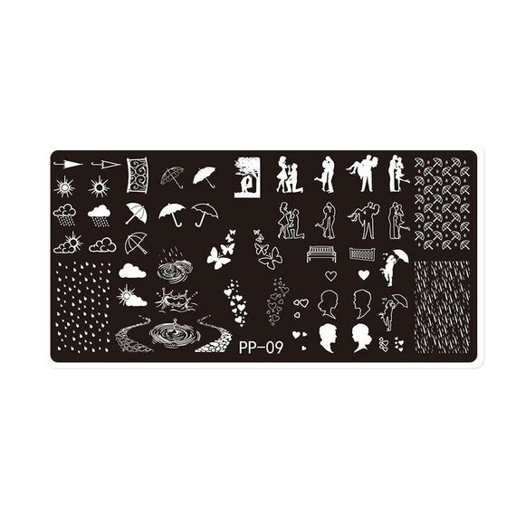 Piastra in acciaio stampata per nail art da sogno a farfalla (E084-9)