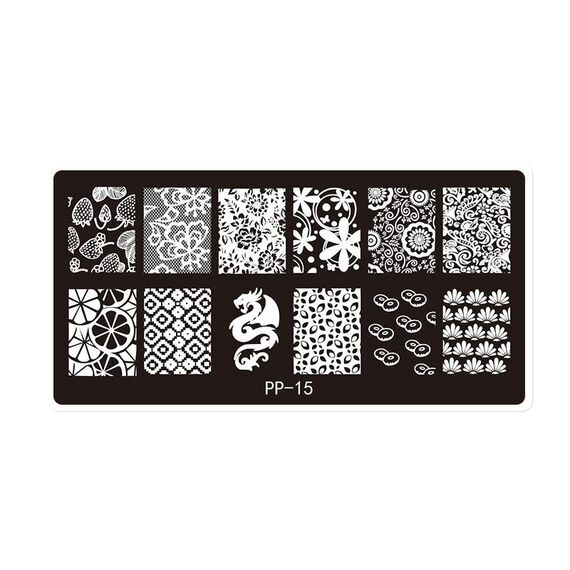 Piastra in acciaio stampata per nail art da sogno a farfalla (E084-15)
