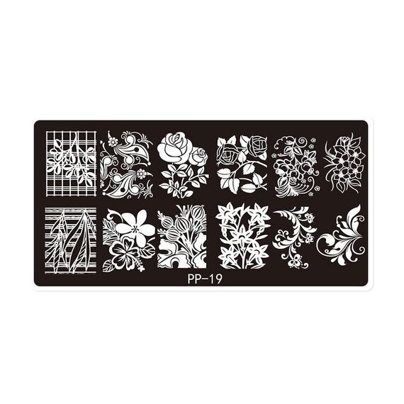 Piastra in acciaio stampata per nail art da sogno a farfalla (E084-19)