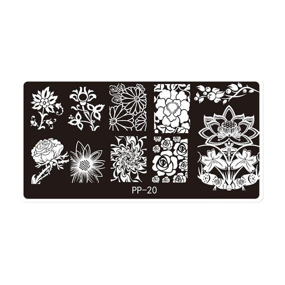Piastra in acciaio stampata per nail art da sogno a farfalla (E084-20)