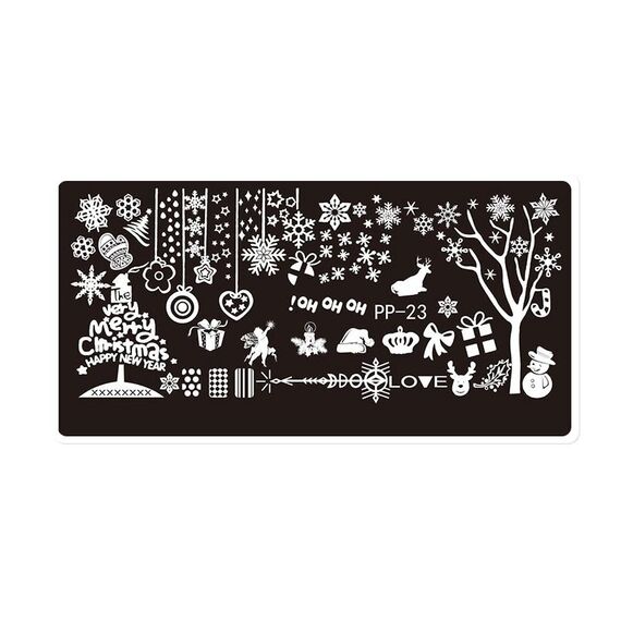 Piastra in acciaio stampata per nail art da sogno a farfalla (E084-23)