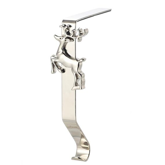 Gancio decorativo in ferro battuto per cartoni animati di Natale D990 da 2 pezzi (cervo d'argento)