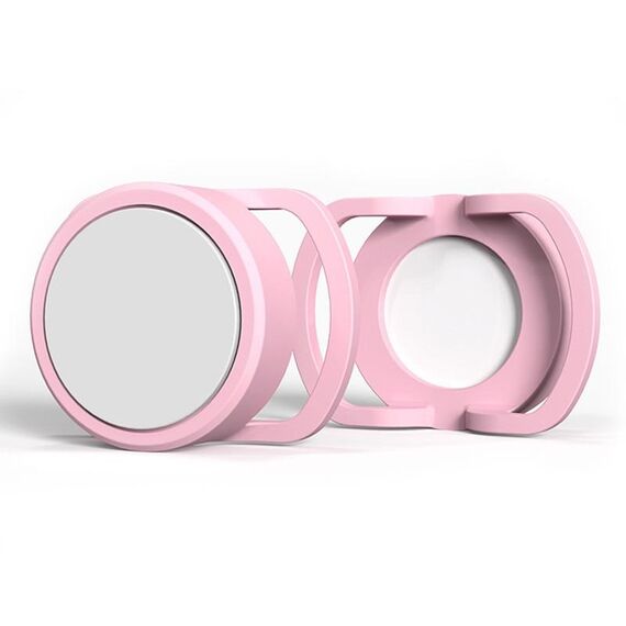 Custodia in silicone per tracker anti-perso da 2 pezzi per AirTag, dimensioni: 24 mm (rosa + bianco)