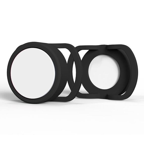 Custodia in silicone anti-smarrimento da 2 pezzi per AirTag, dimensioni: 30 mm (nero + bianco)