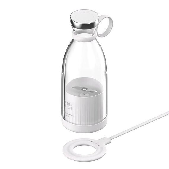 Mini spremiagrumi elettrico portatile per esterni con ricarica wireless (bianco)