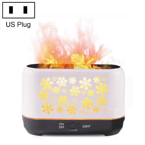 Umidificatore per macchina affumicato con incenso di fiamma di simulazione 3D desktop, colore:bianco (spina americana)