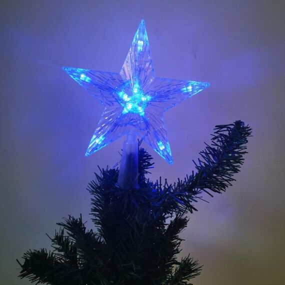 Luci a stella luminose a LED con luce superiore per albero di Natale, dimensioni: modello a batteria grande (blu)