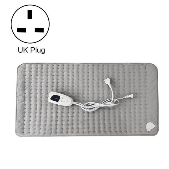 Coperta riscaldante elettrica per fisioterapia domestica, dimensioni: 60x30 cm, tipo di spina: spina britannica (grigio argento)