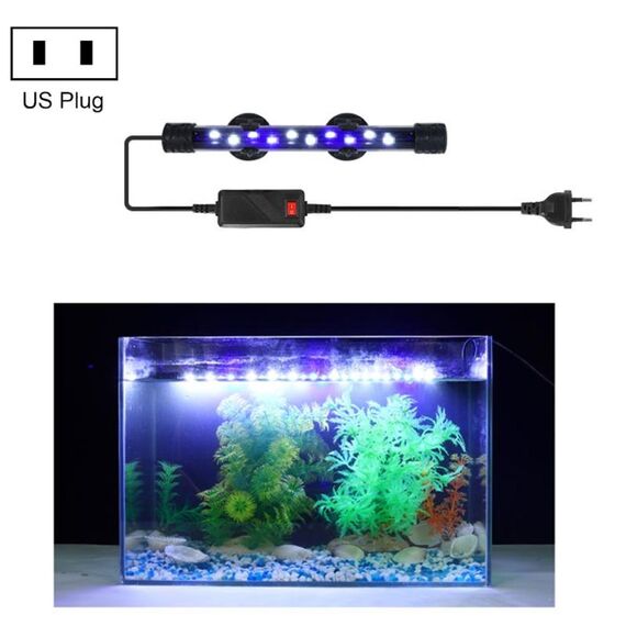 Q20BW Luce blu + bianca 90-260 V Luce subacquea per acquario Luce per acquario a LED (spina americana)