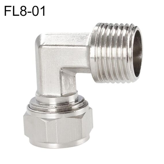 FL8-01 Connettore femmina con bloccaggio a gomito a torsione e raccordo rapido per trachea in rame nichelato LAIZE