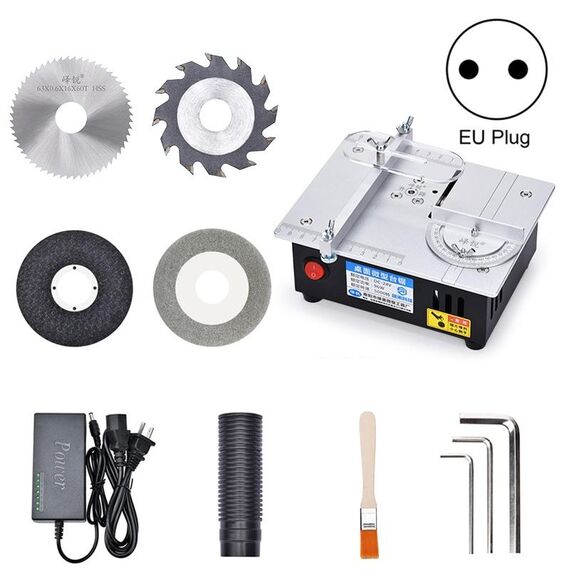 S3 96W Tavolo sollevabile Mini sega da tavolo Macchina da taglio in alluminio, Specifiche: Nero High Match (spina UE)
