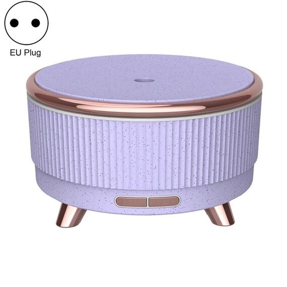 Diffusore di aromaterapia ad ultrasuoni Umidificatore Diffusore di oli essenziali Spina europea (Punto fiore viola)