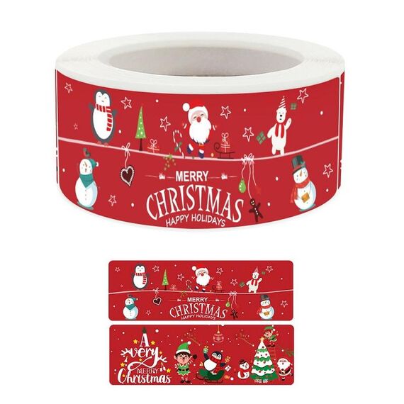 10 PCS Adesivi di Natale Giocattoli per bambini Holiday Cartoon Tabel, Dimensioni: 25x75mm(K-231)