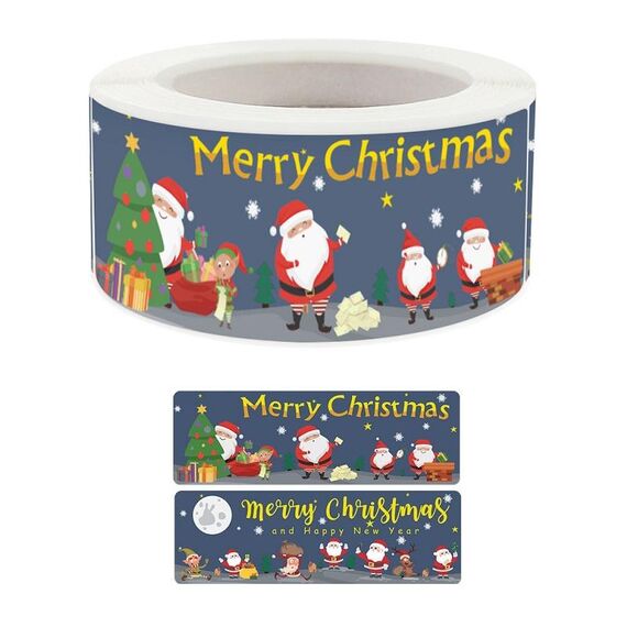 10 PCS Adesivi di Natale Giocattoli per bambini Holiday Cartoon Tabel, Dimensioni: 25x75mm (K-233)