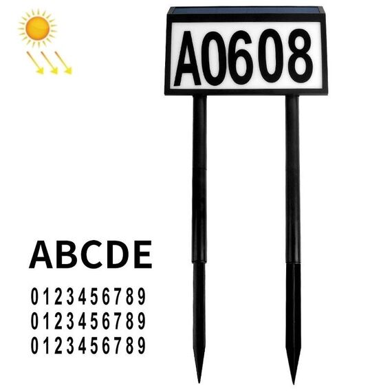 Luce solare per porta con controllo della luce a LED impermeabile, stile: 5 lettere + 3 set di numeri