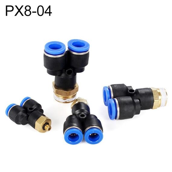 PX8-04 LAIZE Connettore rapido pneumatico a T in plastica tipo Y con filettatura maschio