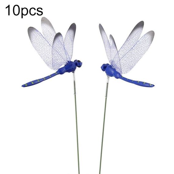 50PCS Simulazione Spina Asta Libellula Magnetica Decorazione Giardino Parete Casa(Blu)