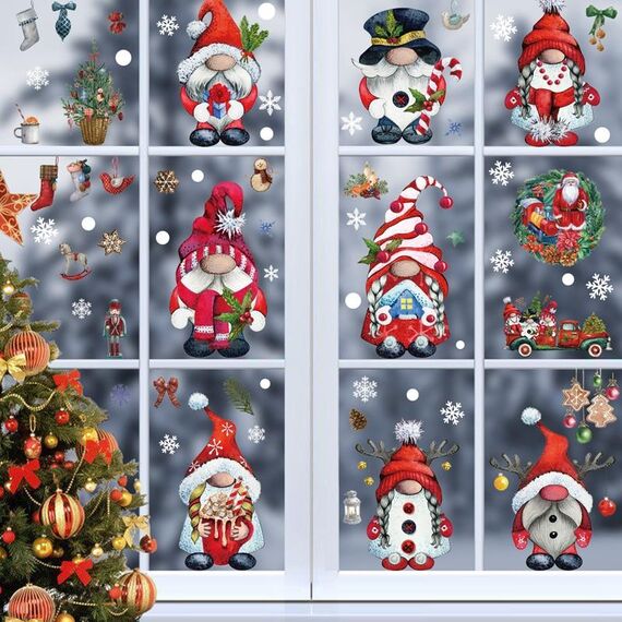 Natale statico finestra di vetro decorazione sfondo adesivi decorativi (nano)