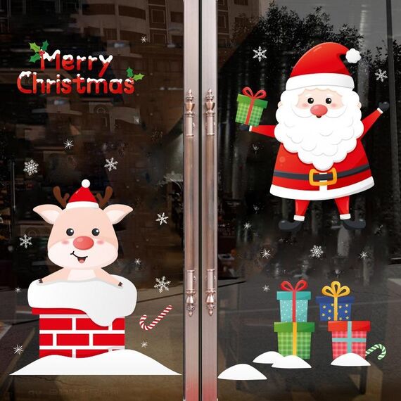 3PCS Babbo Natale appeso adesivi negozio finestra porta di vetro adesivi murali soggiorno(6305)