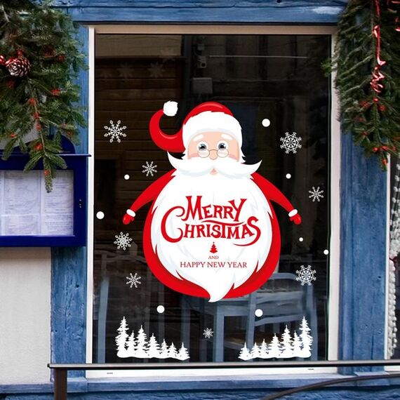 3PCS Babbo Natale appeso adesivi negozio finestra porta di vetro adesivi murali soggiorno(6306)