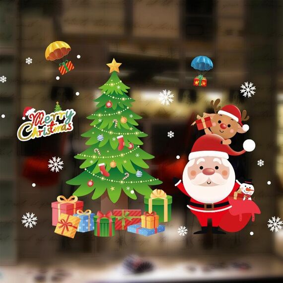 3PCS Babbo Natale appeso adesivi negozio finestra porta di vetro adesivi murali soggiorno(6307)