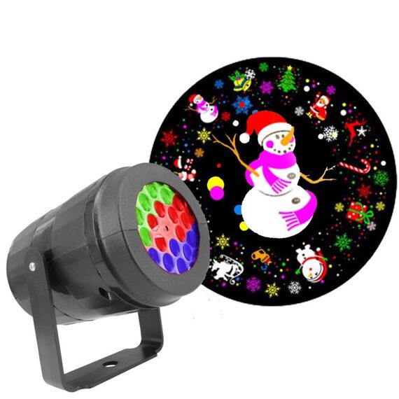 Proiettore per decorazioni natalizie con fiocchi di neve da 4W LED con 16 motivi, specifiche: USB 5V
