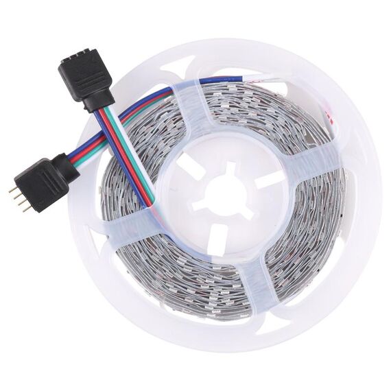 Bare Board 2835 SMD RGB LED Rope Light, 60 LED/m, Lunghezza: 5m, 12V 2A 100-240V, con telecomando a 44 tasti (spina USA)