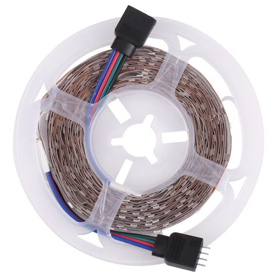 Bare Board 2835 SMD RGB LED Rope Light, 60 LED/m, Lunghezza: 5m, 12V 2A 100-240V, con telecomando a 24 tasti (spina UK)