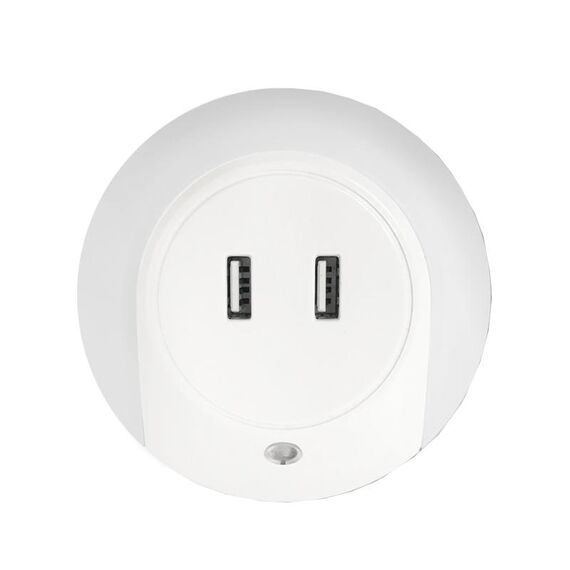 Luce notturna a LED A78B con porta USB Luce del sensore di controllo della luce intelligente, spina: spina europea (bianca)