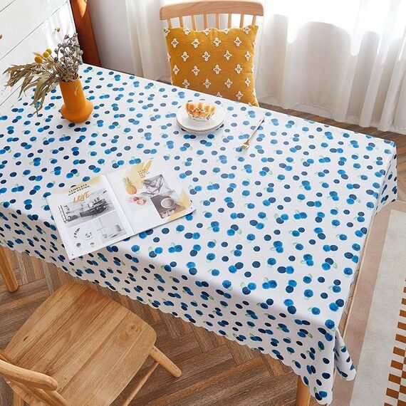 Tovaglia da scrivania da tavolo impermeabile in carta PVC da fattoria rurale, dimensioni: 140x140 cm (mirtillo)
