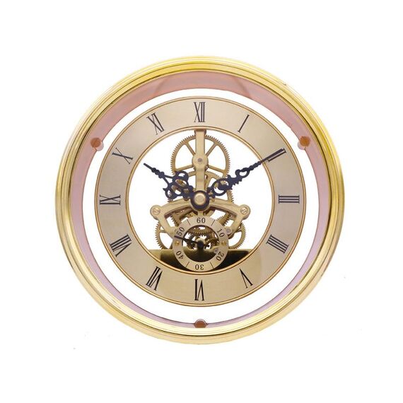 Orologio al quarzo trasparente in metallo Orologio con ingranaggi Accessori fai da te 149 mm Testa dell'orologio dorata