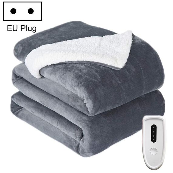 Coperta riscaldante elettrica con controllo della temperatura intelligente, dimensioni: 130x180cm Spina europea (grigio bianco)